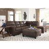 Nadean - Brown Sectional with Ottoman