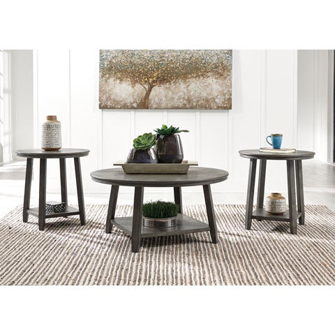 Bowery Hill 3 Piece Coffee Table Set in Gray