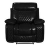 9135 - Reclining Set - Black Leather Air