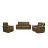 Lyon - Mocha Genuine Leather Sofa, Loveseat and Chair