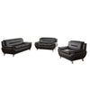 Polaris - Sofa Set Faux Leather - Black