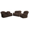 6059 - Reclining Sofa, Loveseat and Chair Set - Brown Fabric