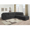 9377 - Super Plush Fabric Sectional with Ottoman - Brown