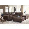 Nadean - Fabric - Sectional - Brown