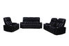 Prime Leather Aire Power Reclining Sofa Loveseat and Chair - Black