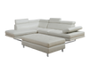 9782 - Leatherette Sectional with Ottoman  - Black - Right or Left Chaise