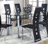 1170 - 5 Pieces Set - Echo Dining Table, Black & Clear Glass