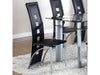1170 - 5 Pieces Set - Echo Dining Table, Black & Clear Glass