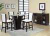 1710 Counter Height Table and 4 Chairs Espresso and White with Clear Glass