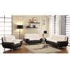 Polaris - Sofa Set Faux Leather - White and Black